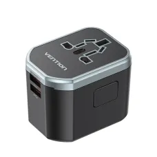 Vention FJCB0 3-Port USB Universal Travel Adapter