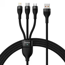 Baseus Flash Series II 3-in-1 66W Fast Charging USB to Micro USB + Type-C + Lightning Data Cable