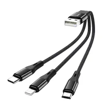 Hoco X47 Harbor 3-In-1 USB Charging Cable