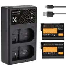 K&F Concept EN-EL15 Battery and Dual Slot Battery Charger Kit