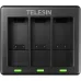 TELESIN 3 Slots Battery Charger For GoPro Hero 9/10 with 2 Pcs Batteries Set