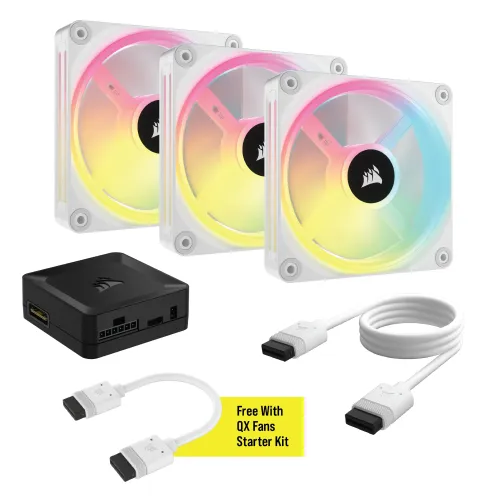 CORSAIR iCUE LINK QX120 RGB 120mm PWM Fans Starter Kit White White  CO-9051006-WW - Best Buy