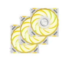 Yeston Zeaginal ZC-Zhuishen White LED 120mm Case Fan (3 Pack)