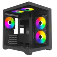 MaxGreen E275-S02 ARGB M-ATX Mid-Tower Gaming Casing With 5x ARGB Fan