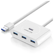 UGREEN CR113 4-in-1 1M USB 3.0 Hub White #20283