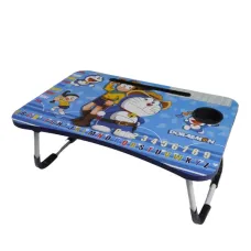 Foldable Laptop Table with Cup Holder & Tablet Slot