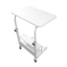 Height Adjustable Movable Laptop Desk with Storage Shelf