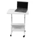 Height Adjustable Movable Laptop Desk with Storage Shelf