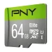 PNY Elite 64GB Class-10 UHS-I Micro SD Memory Card With SD Adapter