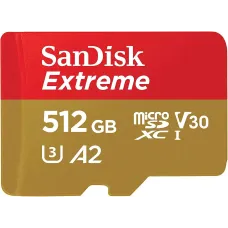SanDisk Extreme 512GB 190mbps microSDXC UHS-I Memory Card (SDSQXAV-512G-GN6MN)