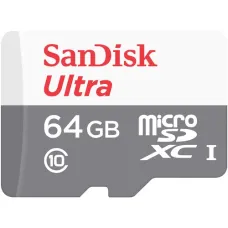SanDisk Ultra 64GB Class-10 100mbps Micro SDXC UHS-I Memory Card (SDSQUNR-064G-GN3MN)