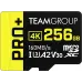 TEAM A2 PRO+ 256GB MicroSDXC UHS-I U3 V30 Memory Card with Adapter