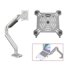 Kaloc KLC-DS150 17-35 Inch Single Monitor Arm and ZENO MP2 Tray Stand Combo