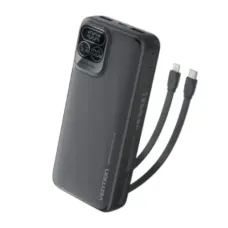 VENTION I13BB-V2 10000mAh 22.5W Power Bank With Built-in Type-C & IP Cable