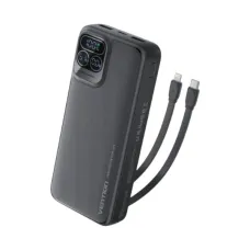 Vention I15BB-V2 20000mAh 22.5W Power Bank With Built-in Type-C & IP Cable