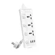 Deli ET410 2 Pin 3 Port 2 Meter Power Strip