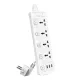 Deli ET411 2 Pin 4 Port 2 Meter Power Strip