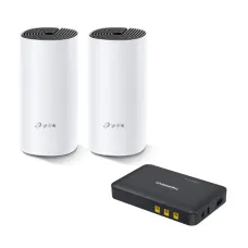 TP-Link Deco M4 2 Pack Dual-Band Mesh Router & Marsriva KP1 EC 18W 8000mAh Mini UPS Combo