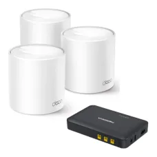 TP-Link Deco X10 3 Pack Dual-Band WiFi 6 Mesh Router & Marsriva KP1 Ultra 30W 16000mAh Mini UPS Combo