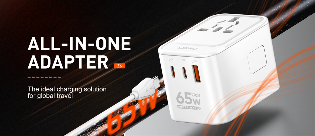 LDNIO Z6 Universal 65W GaN Travel Adapter