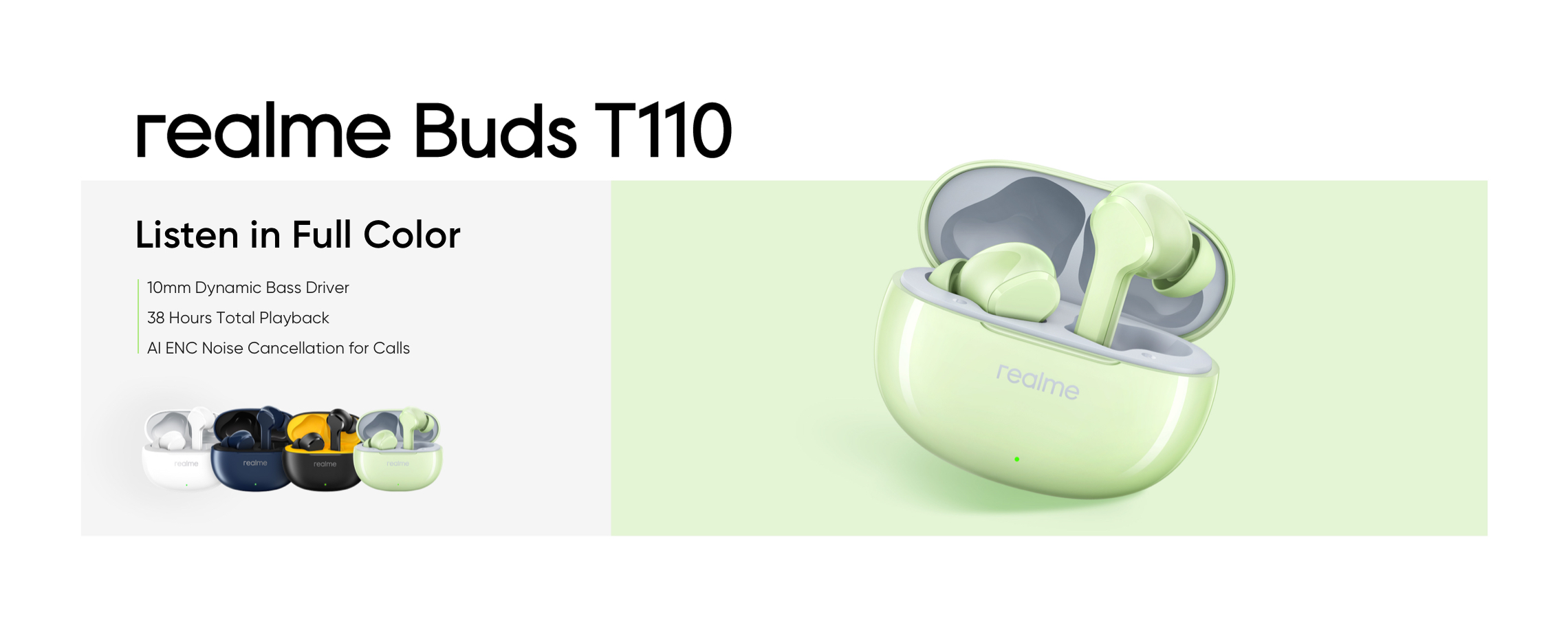 Realme Buds T110 ENC True Wireless Earbuds